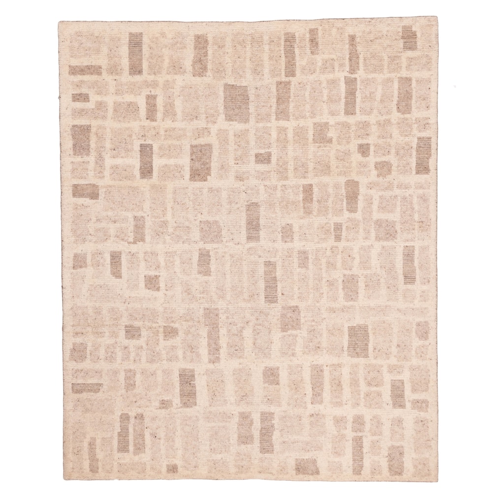 ECARPETGALLERY Hand-knotted Looma Ivory Wool Rug - 8'2 x 9'8