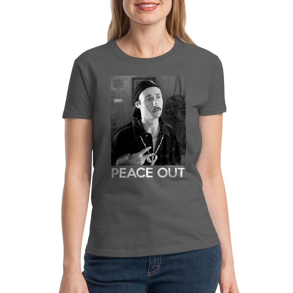 Shop Napoleon Dynamite Peace Out Women S Charcoal T Shirt Free