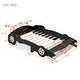 preview thumbnail 3 of 11, Black Full Size Wood Race Car-Shaped Platform Bed with Wheels