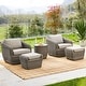 preview thumbnail 2 of 78, Patio Wicker Furniture Set Outdoor Rattan Bistro Set