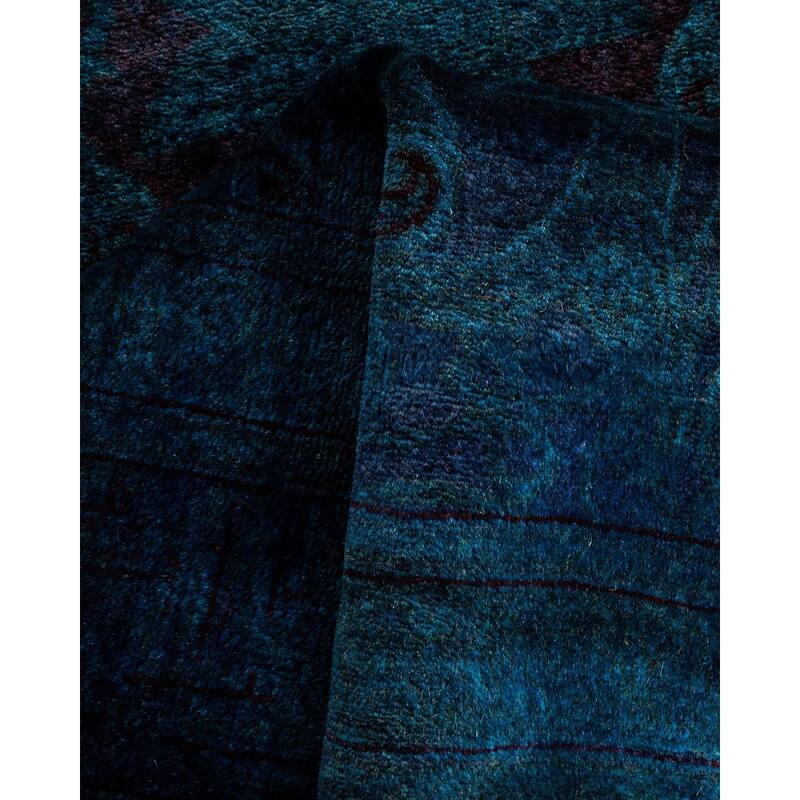 Overton Hand Knotted Wool Vintage Inspired Modern Contemporary Overdyed Purple Area Rug - 3' 1" x 5' 1"