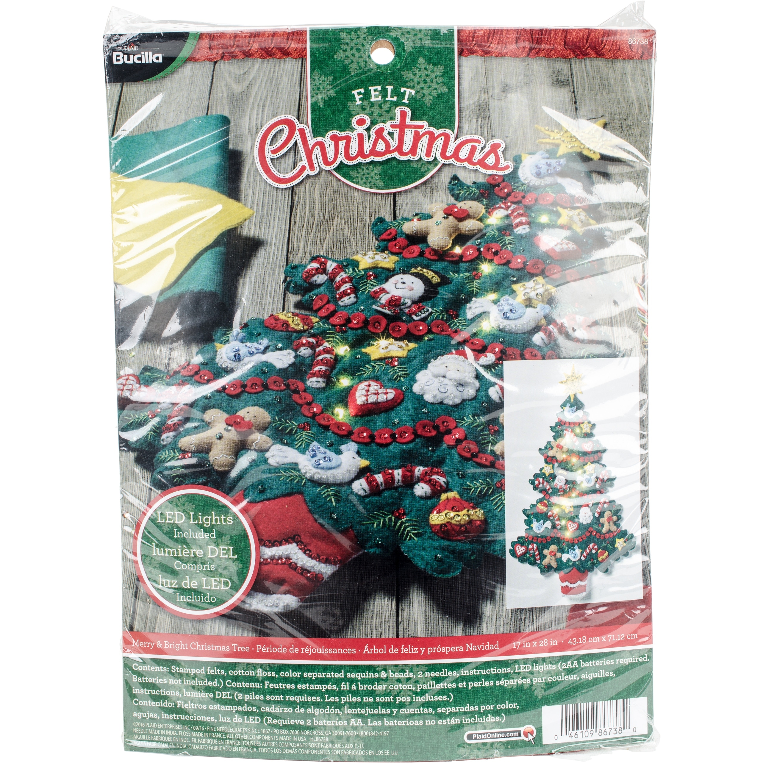 Shop Merry Bright Christmas Tree Wall Hanging Felt Applique Kit 15 X30 Overstock 20019000