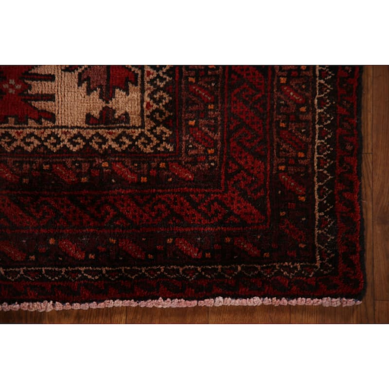 Balouch Persian Vintage Area Rug Hand-knotted Wool Carpet - 2'9"x 4'7"