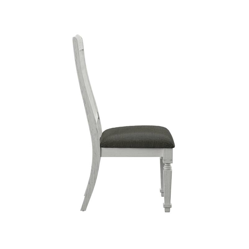Furniture of America Hish Rustic White Fabric Dining Chairs (Set of 2)