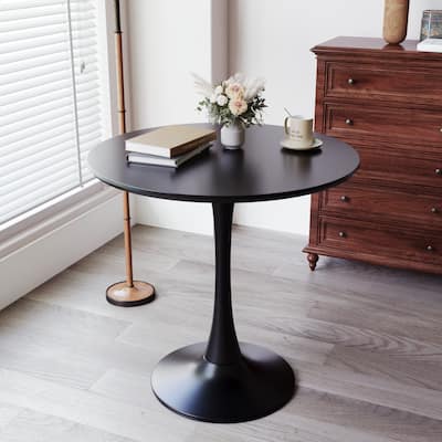 Round Dining Table,31.5" Tulip Table Dining Table 2-4 People with MDF Table Top & Pedestal Base