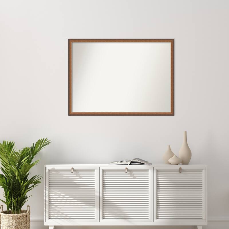 Two Tone Non-Beveled Wood Framed Wall Mirror