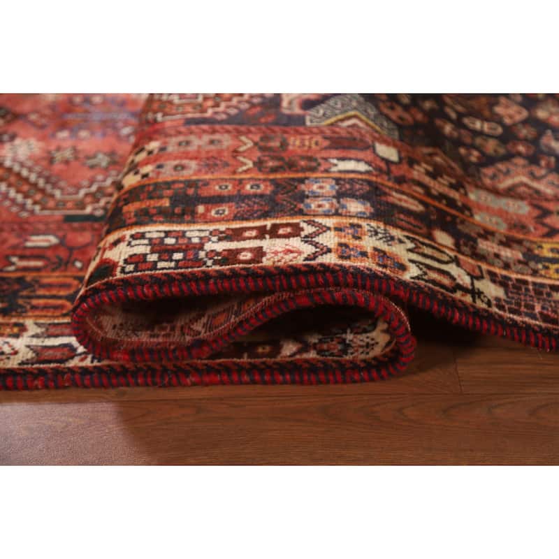 Vegetable Dye Shiraz Persian Vintage Area Rug Handmade Wool Carpet - 5'11"x 9'1"