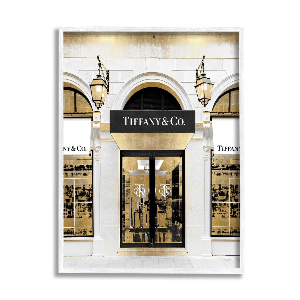 Stupell Designer Jewelry Storefront Urban Glam Fashion Photography Framed Wall Art - Gold