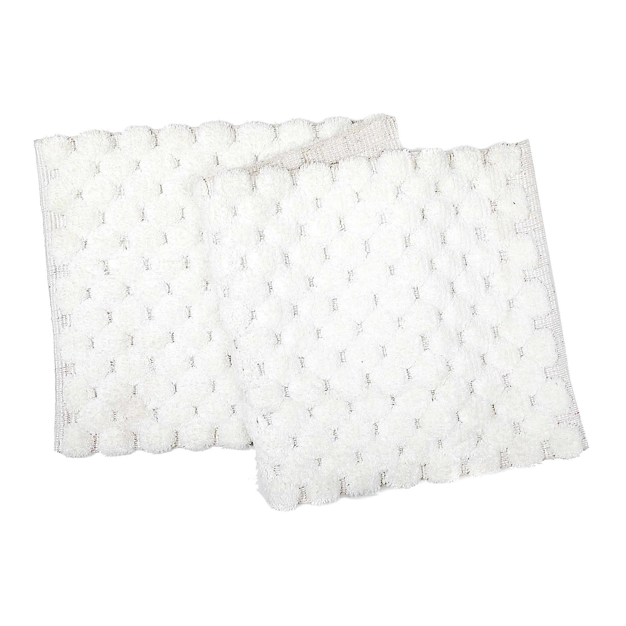 Handwoven Pompom Bath Mat White 20"X 58"