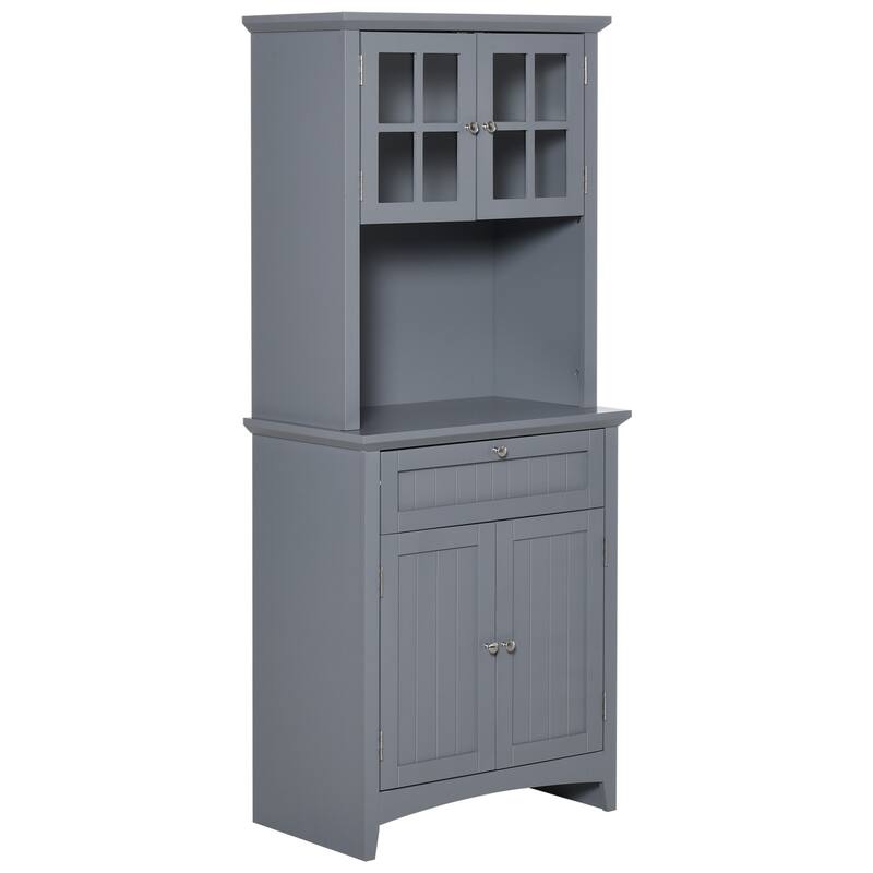 Kitchen Cabinet Kitchen Pantry Storage Cabinet, 27" W x 15.75" D x 64.5" H