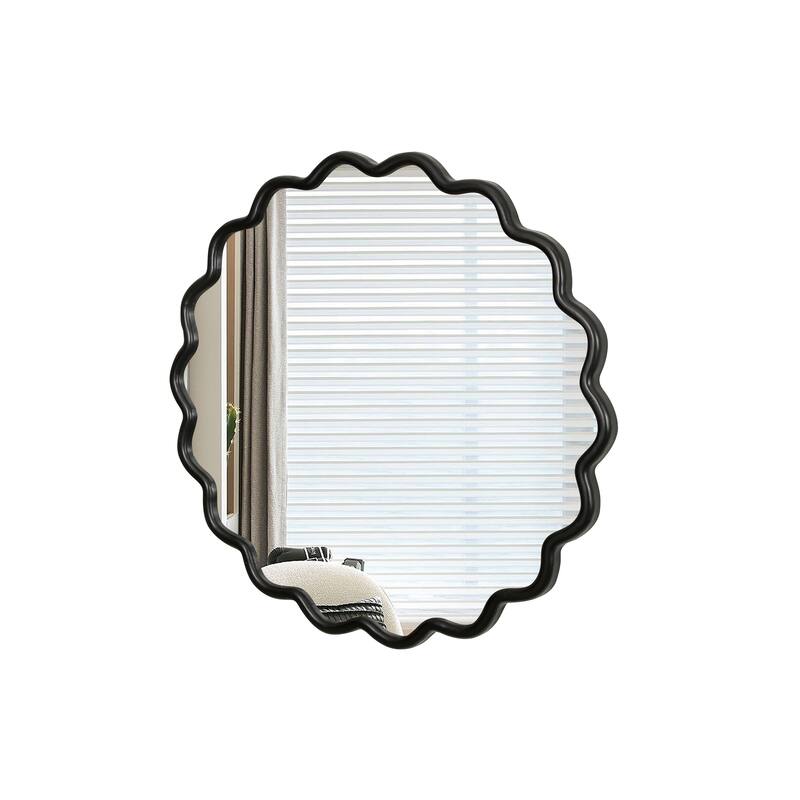 31"/36"/42" Modern Solid Wood Round Wall Decor Mirror