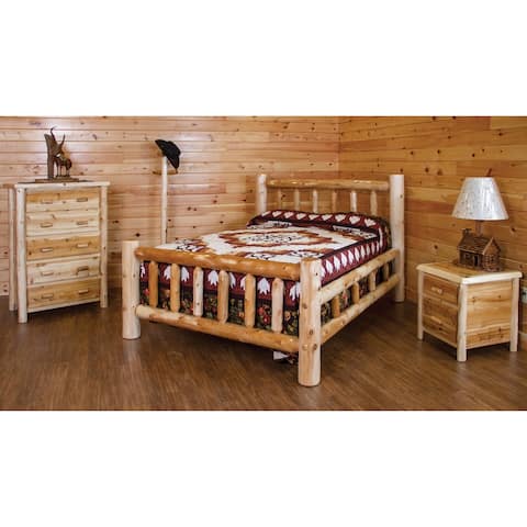 White Cedar Log Mission Bedroom Set