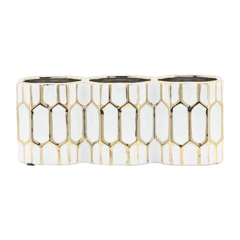Sagebrook Home Ceramic Pencil Holder - 10" x 3" x 4"