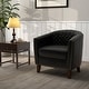 preview thumbnail 52 of 90, Axia Barrel PU Leather Accent Chair with Nailhead Trim Black