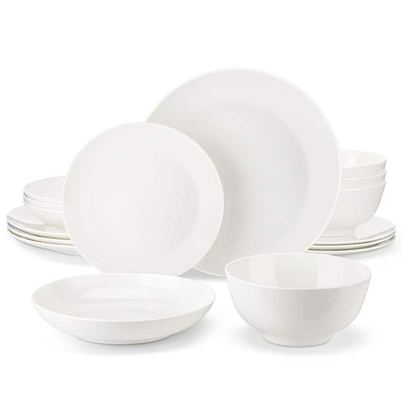 MALACASA 16-Piece New Bone China Dinnerware Set, Service for 4