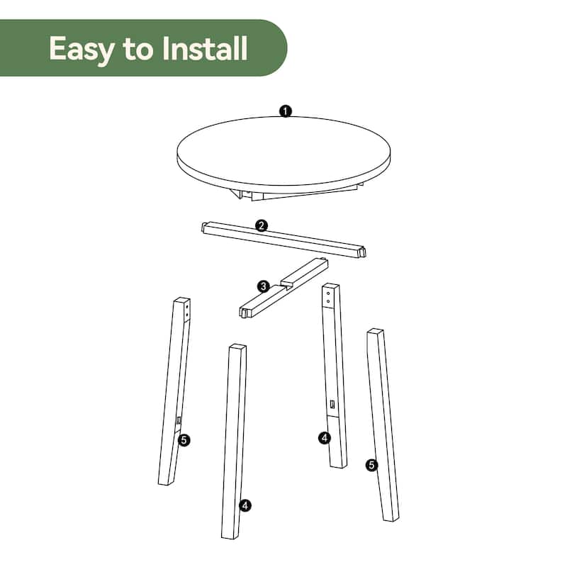 Solid Wood Round Dining Table, Kitchen Table, End/Side Table for Living/Dining Room, Kitchen, Apartment
