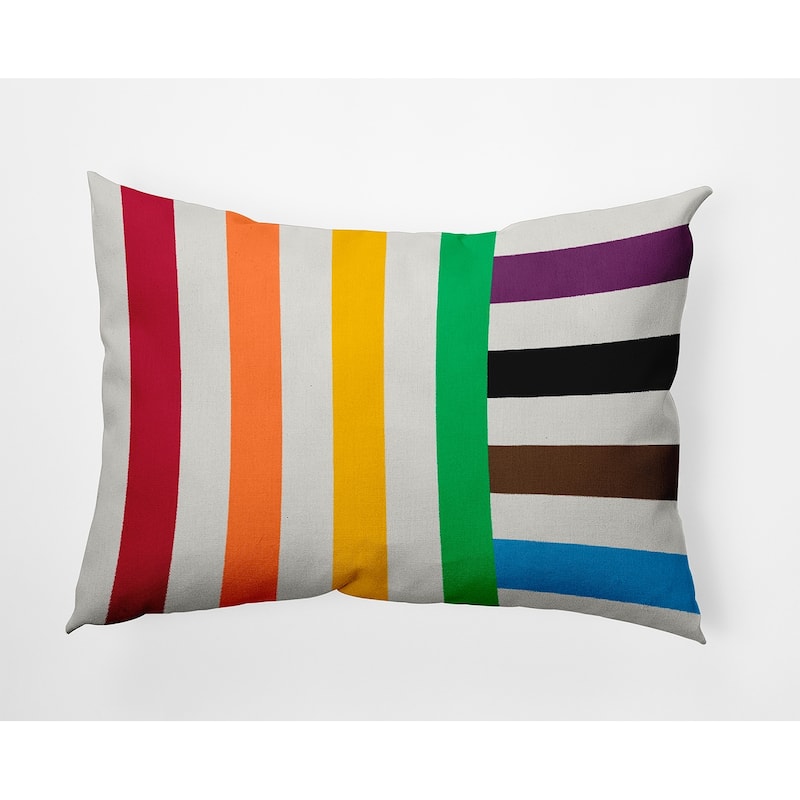 Christmas Stripes Accent Pillow - 14" x 20" - Multi