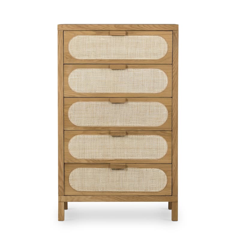Winters 5 Drawer Dresser-Honey Oak Veneer