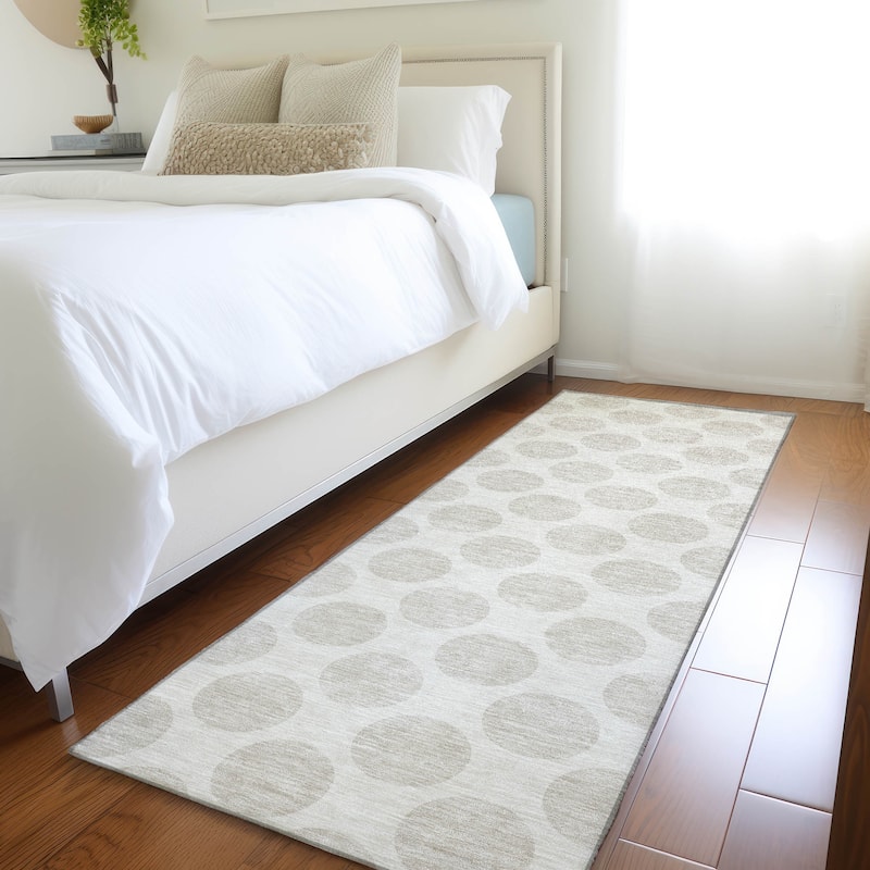 Premium Washable Super Soft Geo Dots Mayfield Rug - Ivory - 2'3" x 7'6"
