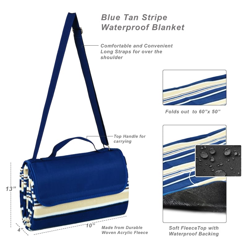 Picnic At Ascot Extra large Picnic Blanket 80" x 60"