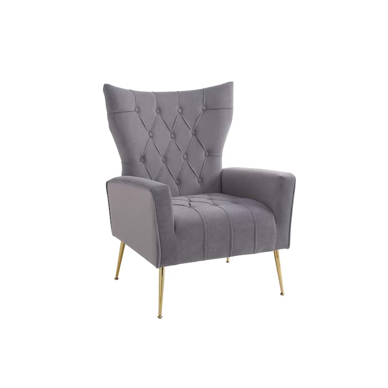 31.5" Velvet Button Tufted Arm Chair