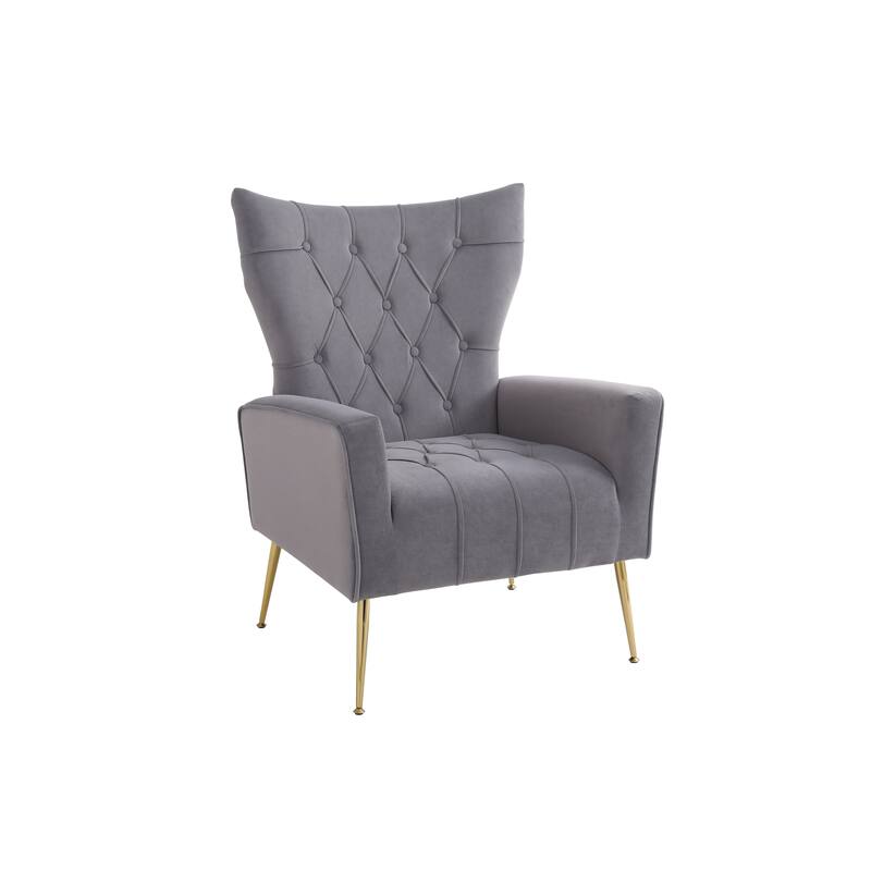 Upholstered Accent Chair with Ottoman, Single Armchair Lounge Chair for Living Room