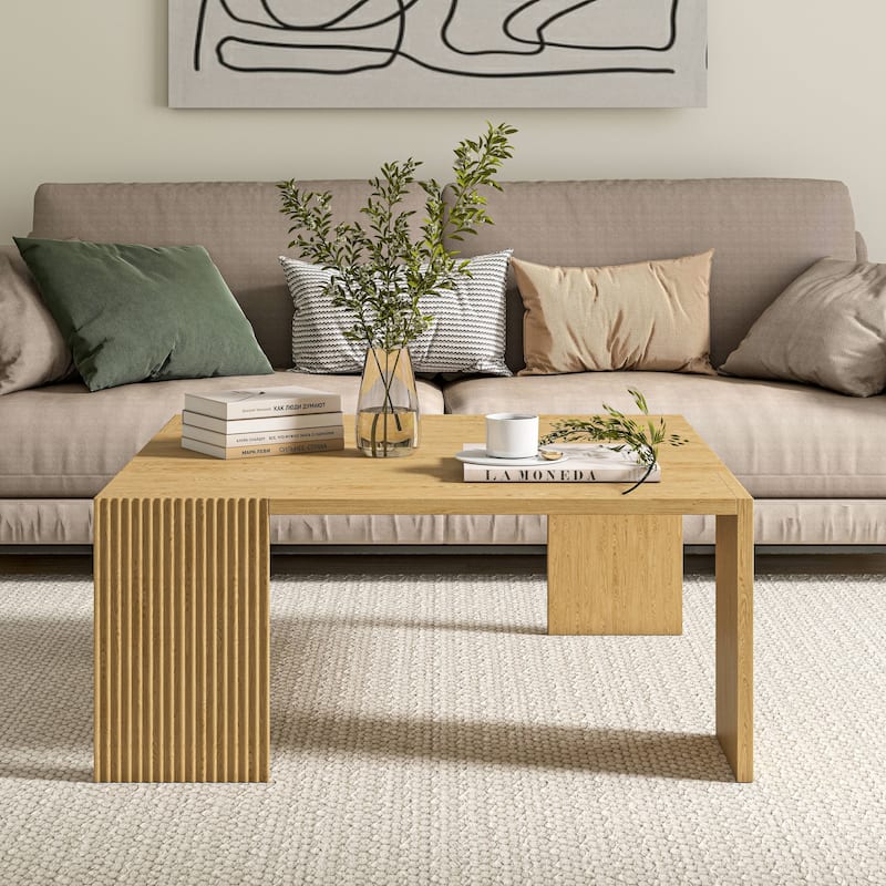 Square Solid Wood Coffee Table - 39.37 IN
