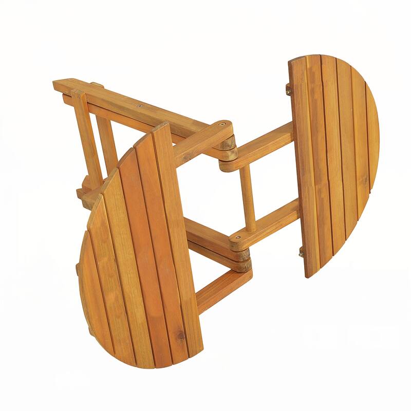 FOLDABLE AND ADJUSTABLE outdoor ACACIA WOOD SIDE TABLE (TEAK FINISH)
