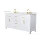 Option White / Giotto Quartz Top / Brushed Gold Hardware