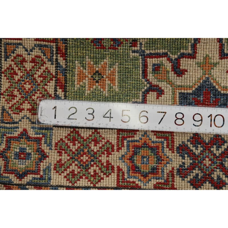Green Kazak Accent Foyer Rug Hand-Knotted Wool Carpet - 2'0"x 3'0"