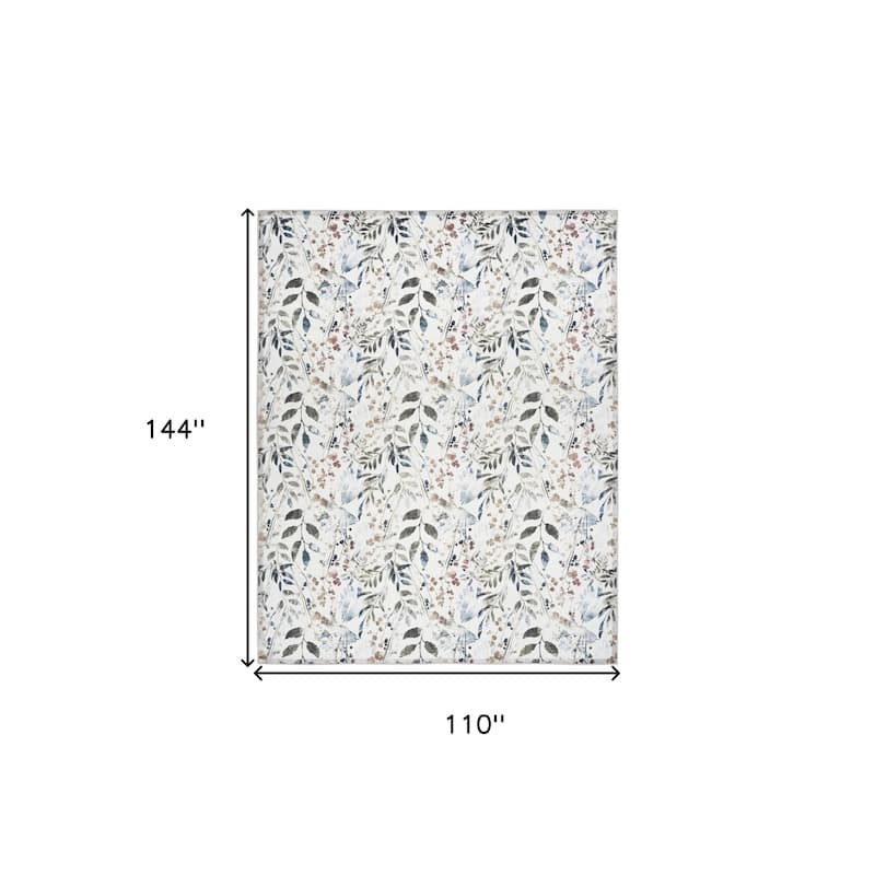 HomeRoots Floral Contemporary Rectangle Area Rug - 144.00 in. x 110.00 in. x 0.25 in.