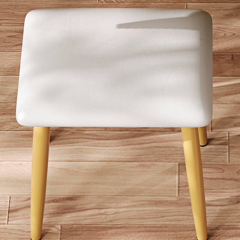 Roomfitters Fluted Vanity Desk with LED Mirror, Makeup Dressing Table with Jewelry Storage and Stool, Yellow Brown