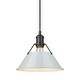 preview thumbnail 2 of 0, Yep by Golden Lighting Orwell 1-light 10in Pendant in Matte Black and Dusky Blue shade