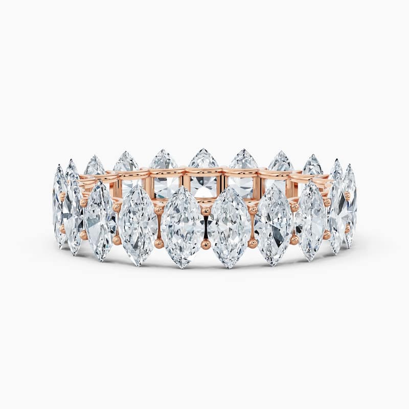 Auriya 14k Gold Marquise North-South Lab Grown Diamond Eternity Band 2.70 - 11.25 ct. tw. (F-G, VS) - 4.20 ct. wt. - 7 - Rose