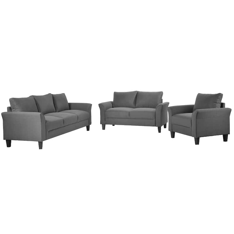 Classic Polyester Sofa Set with Foam Cushion and Solid Frame Bed Bath