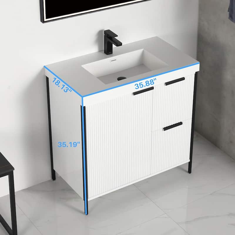 Blossom 36 Inch All Wood Freestanding Bathroom Vanity with Sink