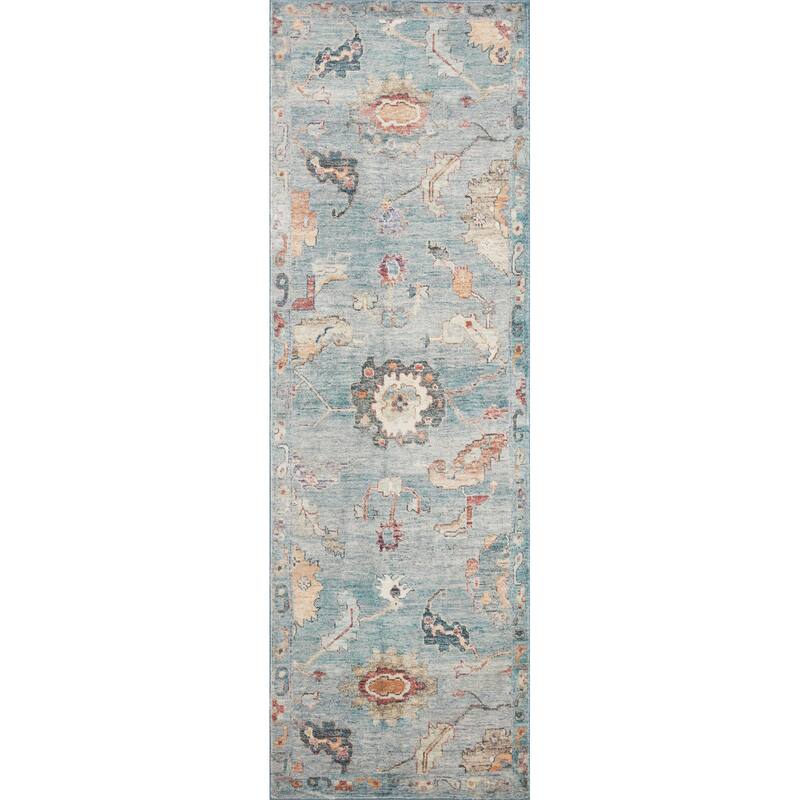 Alexander Home Sara Ultra Plush Shabby Chic Botanical Area Rug - 2' 6" x 9' 6" - Runner