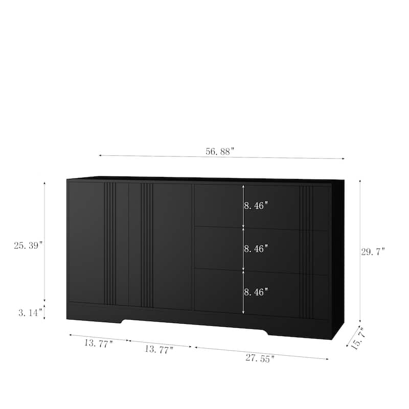 Sideboard Storage Cabinet, Kitchen Buffet with Drawer and Doors, Large Coffee Bar Accent Cabinet with Adjustable Shelves