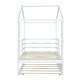 preview thumbnail 10 of 12, White Twin Size Solid Wood House Bed with Trundle, Fence and Writing Board for Kids, Boys and Girls, Bedroom