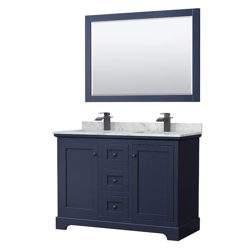 Avery 48-Inch Double Vanity Set with Square Sinks, 46-Inch Mirror