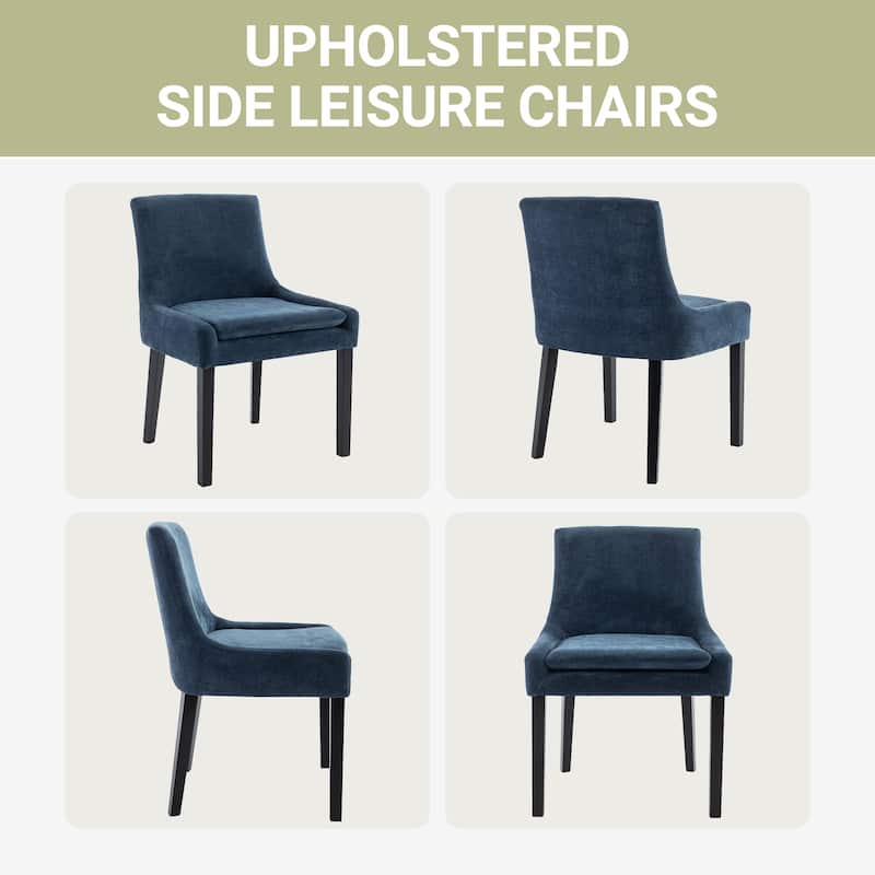 RENEWLINE Mid-Century Modern Corduroy Upholstered Dining Chairs with Solid Wood Legs,Set of 2/4/6