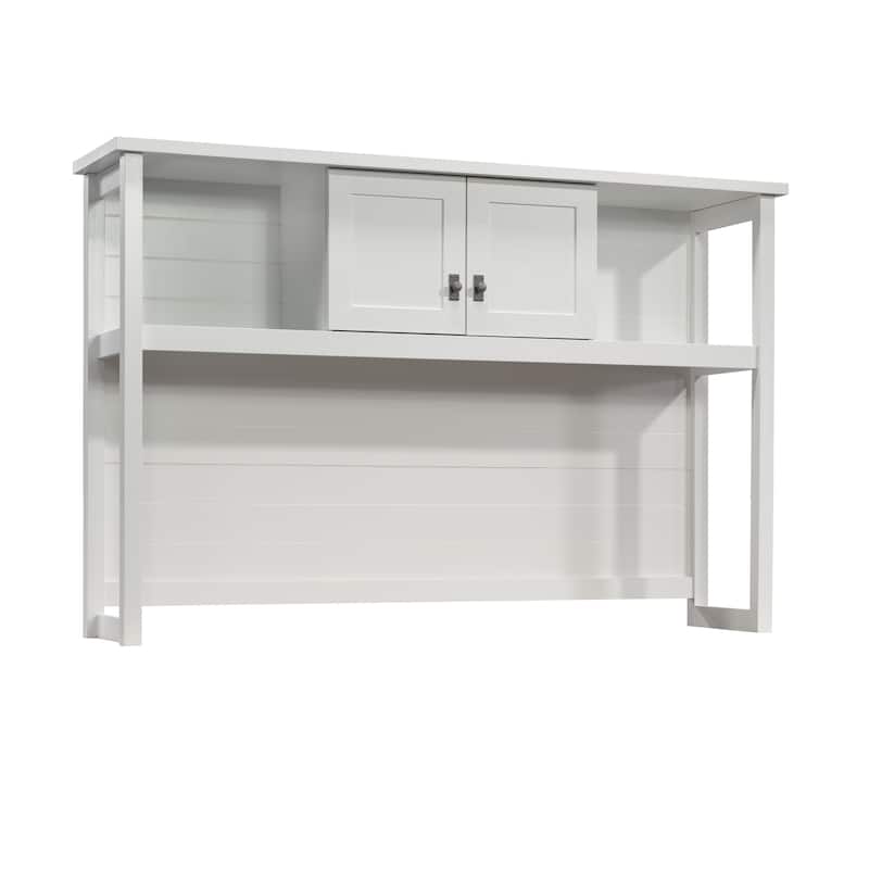 Wood Hutch with Cabinet Open Shelves, White - 60.00" W x 14.57" D x 39.13" H