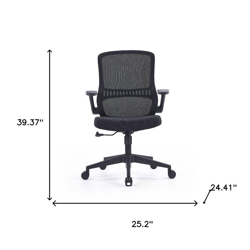 Black Adjustable Height Swivel Rolling Executive Office Chair