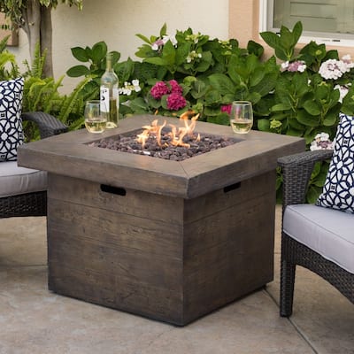 Dakota Magnesium Oxide Square Gas Fire Pit by Christopher Knight Home