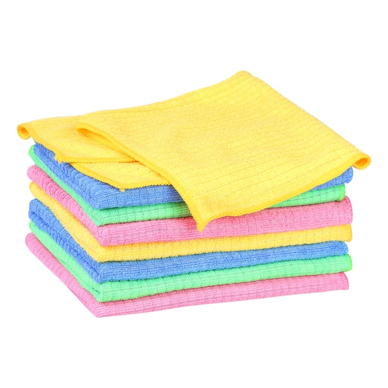 Microfiber Cleaning Cloth，8 Pack Reuseable Cleaning Cloths Super Absorbent Dish Rags for Washing Dishes Lint Free Rags
