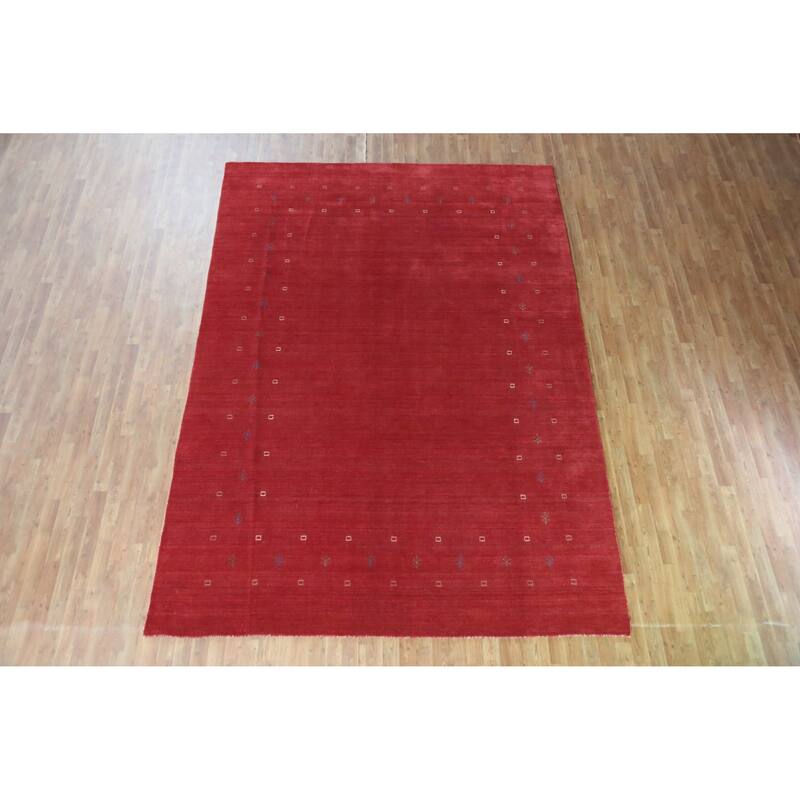 Hand Knotted Oriental 100% Wool Carpet Tribal Tribal Red Gabbeh Area Rug - 11' 4'' X 8' 1''