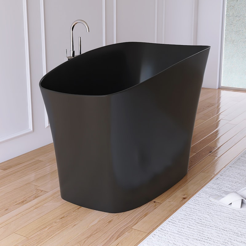 MEDUNJESS 51'' Freestanding Bathtub Solid Surface Soaking Tub