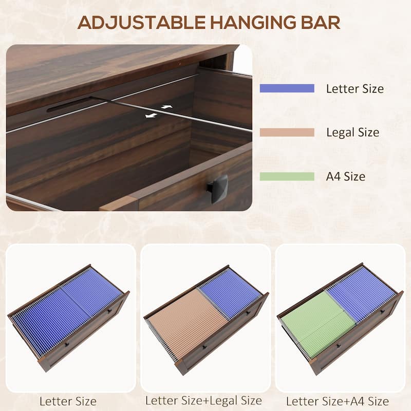 Legal Size File Cabinet with Lock, Keys and Adjustable Hanging Bar