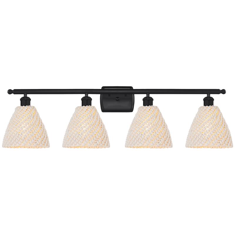 Innovations Lighting Endless Possibilities Ballston - Bristol Natural - 4 Light 38" Bath Vanity Light - Matte Black