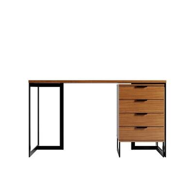 2-Piece Lexington Desk with Drawers in Maple Cream